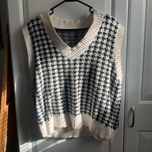 Black and White Knit Vest